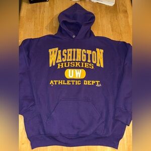 Vintage Washington Huskies UW college Marquee hoodie sweatshirt pullover XL 1995